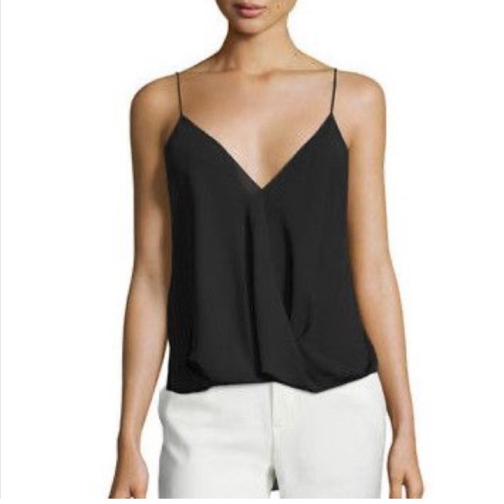 Theory Black Silk Camisole Top